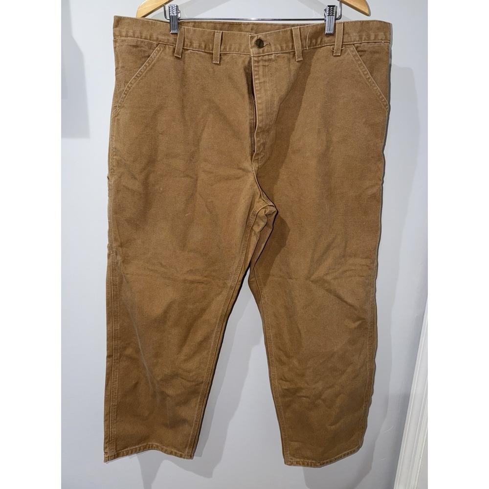 Carhartt Mens 44x30 Loose Fit Canvas Utility Pants Tan L